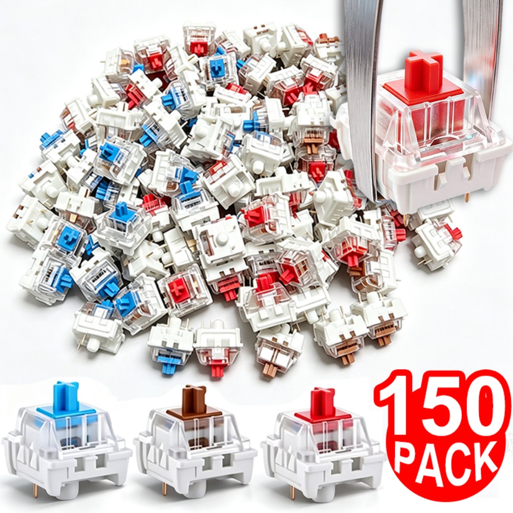 1-150Pcs 3 Pin DIY Mechanical  - đánh giá và giá Keyboard Gaming Blue Switch