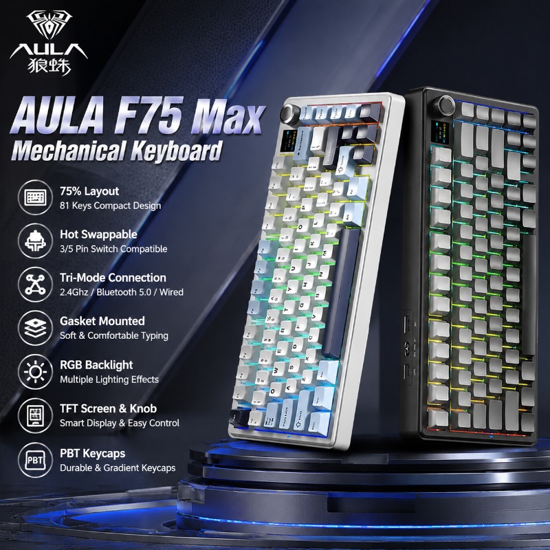 AULA F75 Max Mechanical Keyboa - đánh giá và giá Gaming Keyboard Ergo