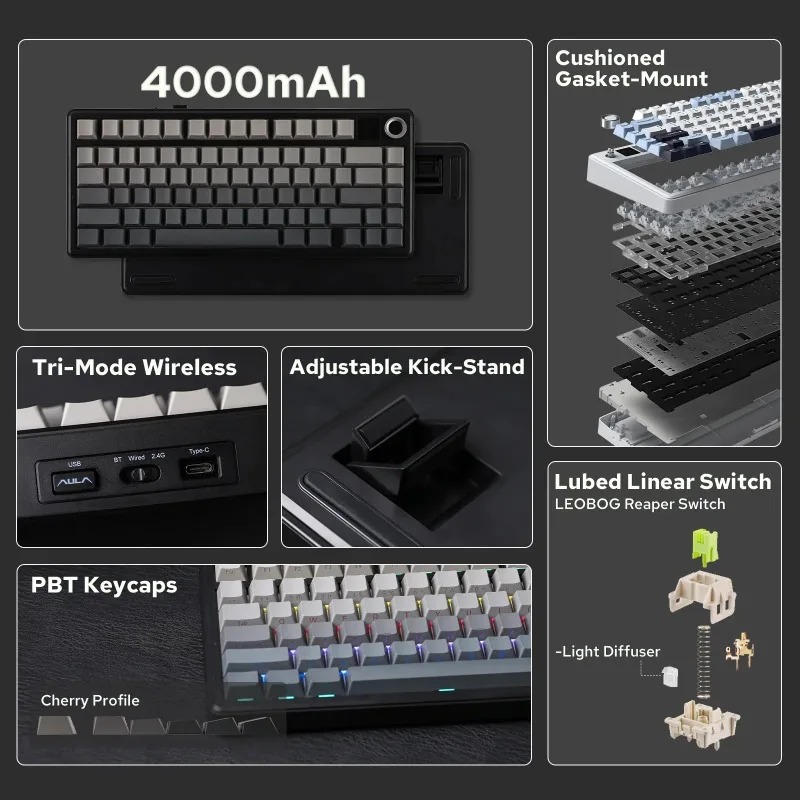 AULA F75 Max Mechanical Keyboa - đánh giá và giá Gaming Keyboard Ergo