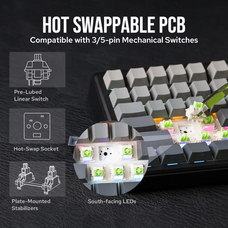 AULA F75 Max Mechanical Keyboa - đánh giá và giá Gaming Keyboard Ergo