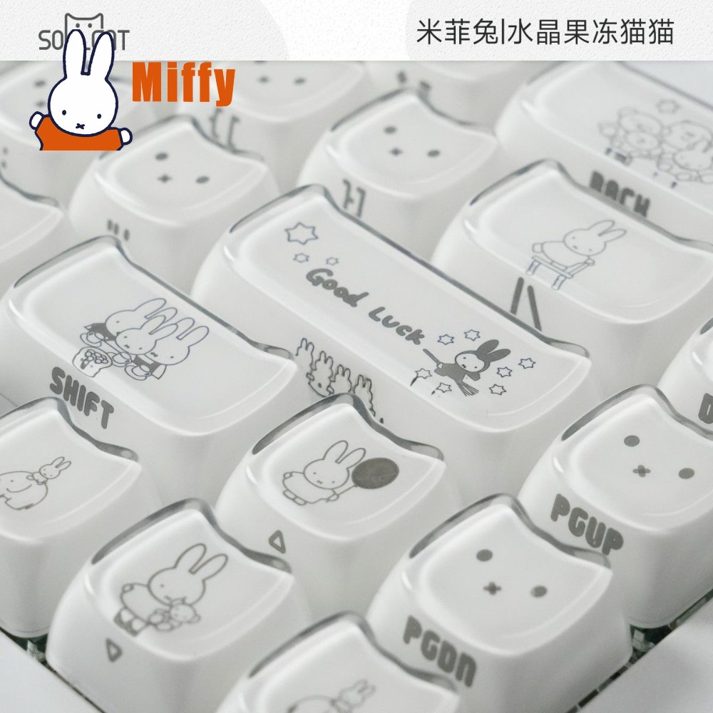 Kawaii Miffy Keycaps Cute Rabb - đánh giá và giá Gaming Keyboard Ergo