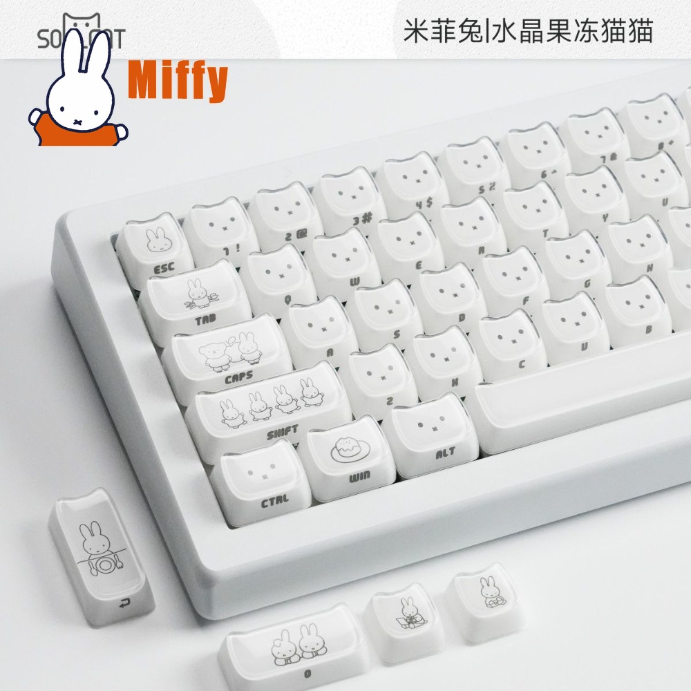 Kawaii Miffy Keycaps Cute Rabb - đánh giá và giá Gaming Keyboard Ergo