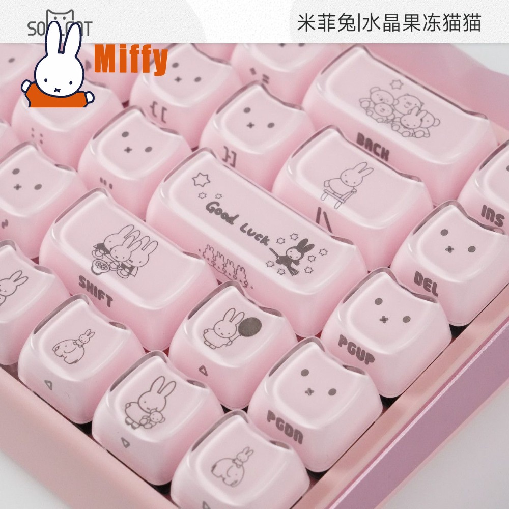 Kawaii Miffy Keycaps Cute Rabb - đánh giá và giá Gaming Keyboard Ergo